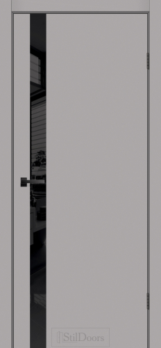 Міжкімнатні двері StilDoors WILTON RAL7047 Чорне скло Фарба