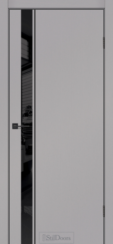 Міжкімнатні двері StilDoors LINETTA RAL7047 Чорне скло Фарба