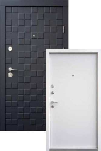 Вхідні Двері Онтаріо софт чорний/білий супермат Qdoors