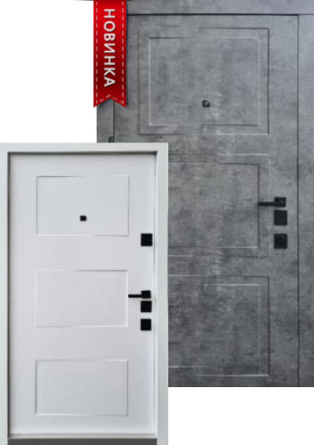 Вхідні Двері Авангард Порто мрамор темний/біла емаль  Qdoors