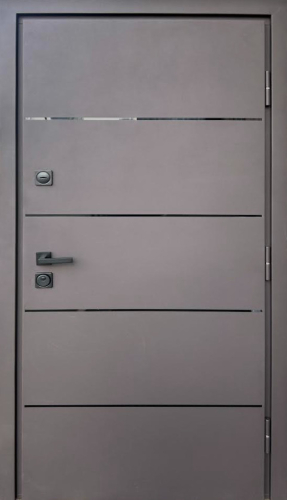Вхідні Двері Стронг Купер Ral 8019 пісок/білий атлас Vinorit  Qdoors