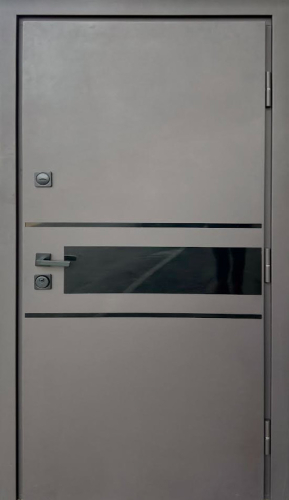 Вхідні Двері Стронг Оскар Ral 8019 пісок/дуб темний Vinorit  Qdoors