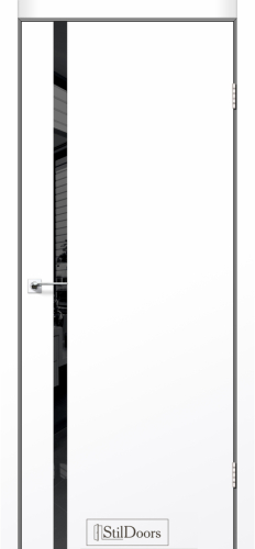 Міжкімнатні двері StilDoors LOFT GLASS Білий матовий Чорне скло Плівка