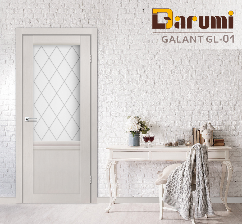 Купити Дверне полотно GALANT GL-01, Дуб ольс, Сатин білий+ромб графіт, Середник фігурний | Двері-Маркет фото 1 Купити Дверне полотно GALANT GL-01, Дуб ольс, Сатин білий+ромб графіт, Середник фігурний | Двері-Маркет фото 1