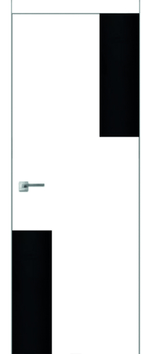 Міжкімнатні двері Azora FT.3.S Біла емаль Чорне скло Фарба