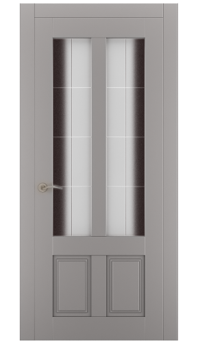 Міжкімнатні двері Estetdoors Grand 2D /5 RAL7036 Сатин білий з малюнком Фарба