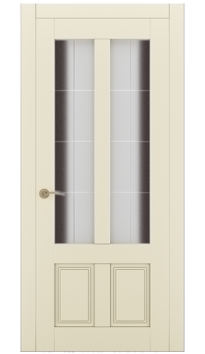 Міжкімнатні двері Estetdoors Grand 2D /5 RAL1013 Сатин білий з малюнком Фарба