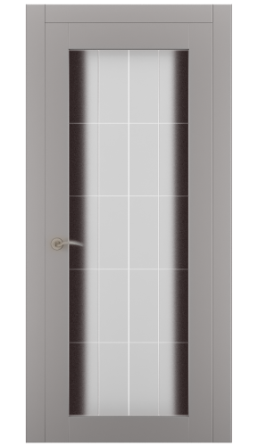 Міжкімнатні двері Estetdoors Grand 2D /6 RAL7036 Сатин білий з малюнком Фарба
