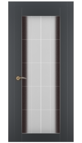 Міжкімнатні двері Estetdoors Grand 2D /6 RAL7016 Сатин білий з малюнком Фарба