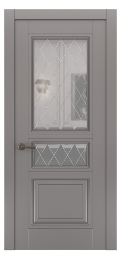Міжкімнатні двері Estetdoors Grand 3D /1.3 RAL7036 Сатин білий з малюнком Фарба