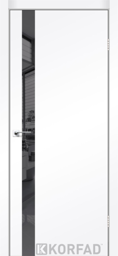 Міжкімнатні двері Korfad Glass loft plato GLP-02 Super PET аляска Дзеркало графіт Плівка