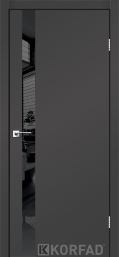 Міжкімнатні двері Korfad Glass loft plato GLP-02 Super PET антрацит Чорне скло Плівка