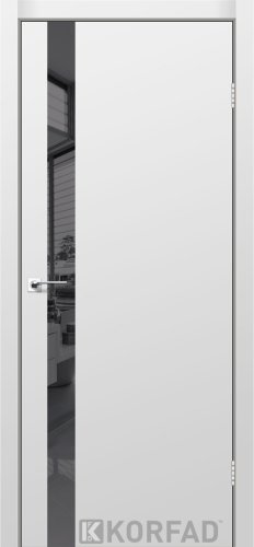 Міжкімнатні двері Korfad Glass loft plato GLP-02 Super PET сірий Дзеркало графіт Плівка