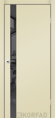 Міжкімнатні двері Korfad Glass loft plato GLP-02 Super PET магнолія Дзеркало графіт Плівка