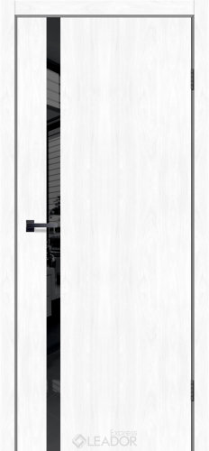 Міжкімнатні двері Leador Express Simpli - loft deko sld-03 Клен білий Чорне скло Плівка